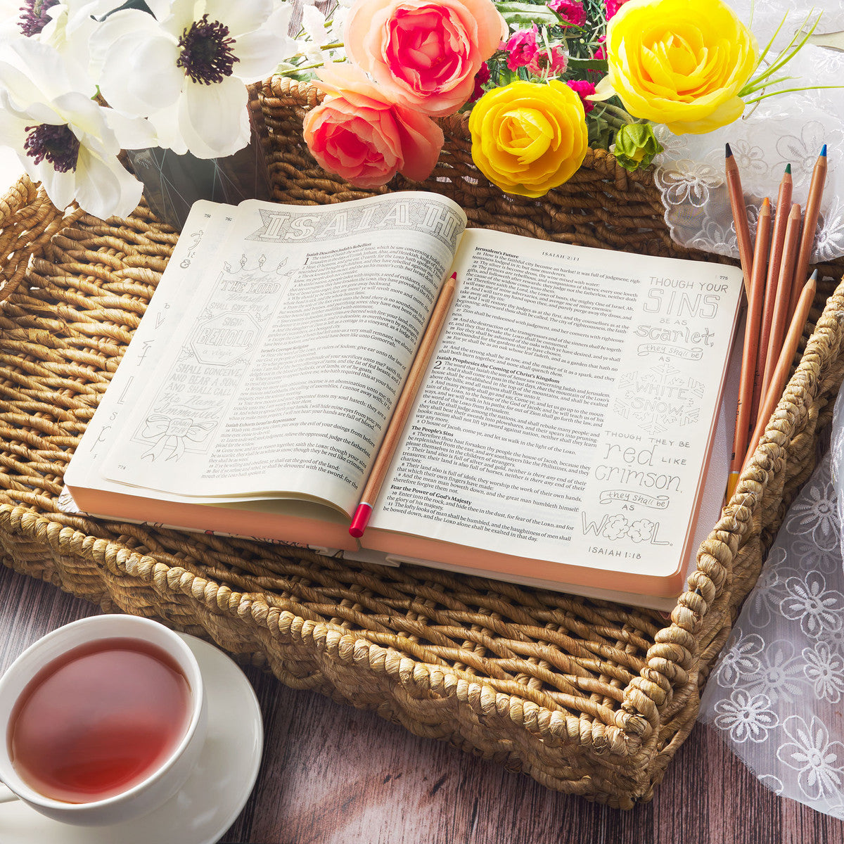 Pearlized White Faux Leather KJV My Creative Bible