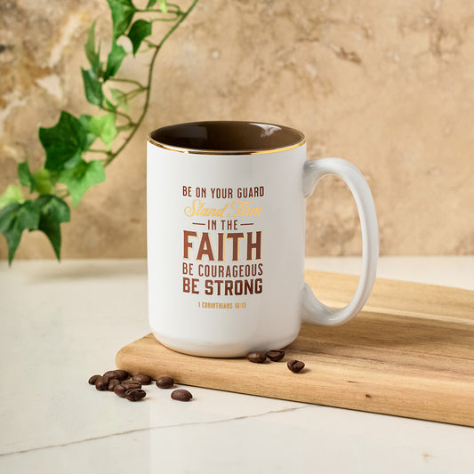 Stand Firm White Ceramic Coffee Mug - 1 Corinthians 16:13