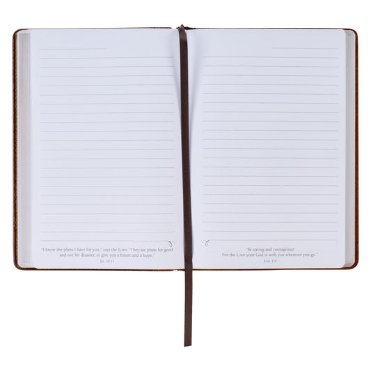 Stand Firm Two-tone Brown Faux Leather Classic Journal - 1 Corinthians 16