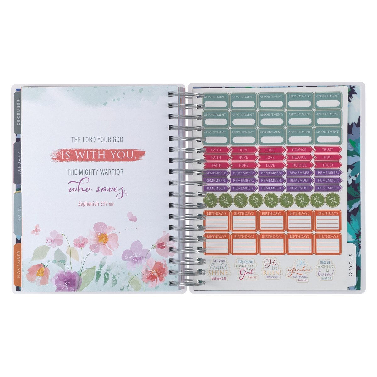 Strength and Dignity 18-Month Planner with Elastic Closure - Proverbs 31:25